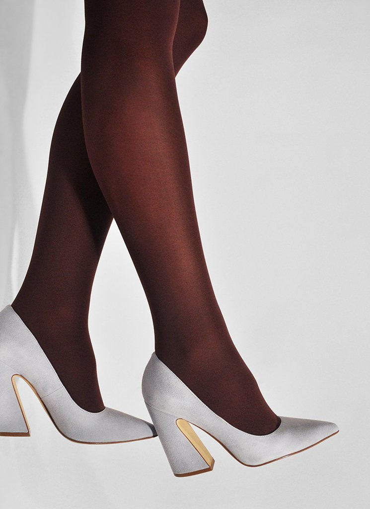 Thumbnail: Sustainable Hosiery Swedish Stockings Eco Friendly Burgundy Opaque Tights Australia NZ