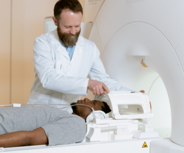 Doctor performing a CT scan