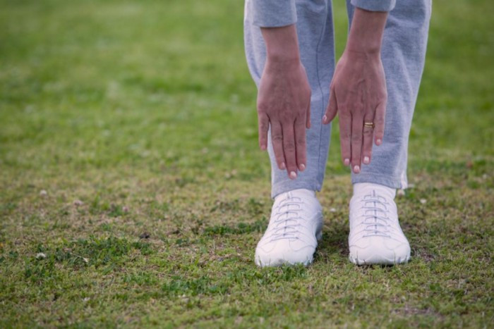 Toe touches can not only aggravate sciatica, but they can overstretch your hamstrings and further injure the muscles in your lower back.