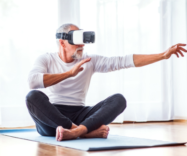 VR systems allow patients to engage in physical therapy at home.