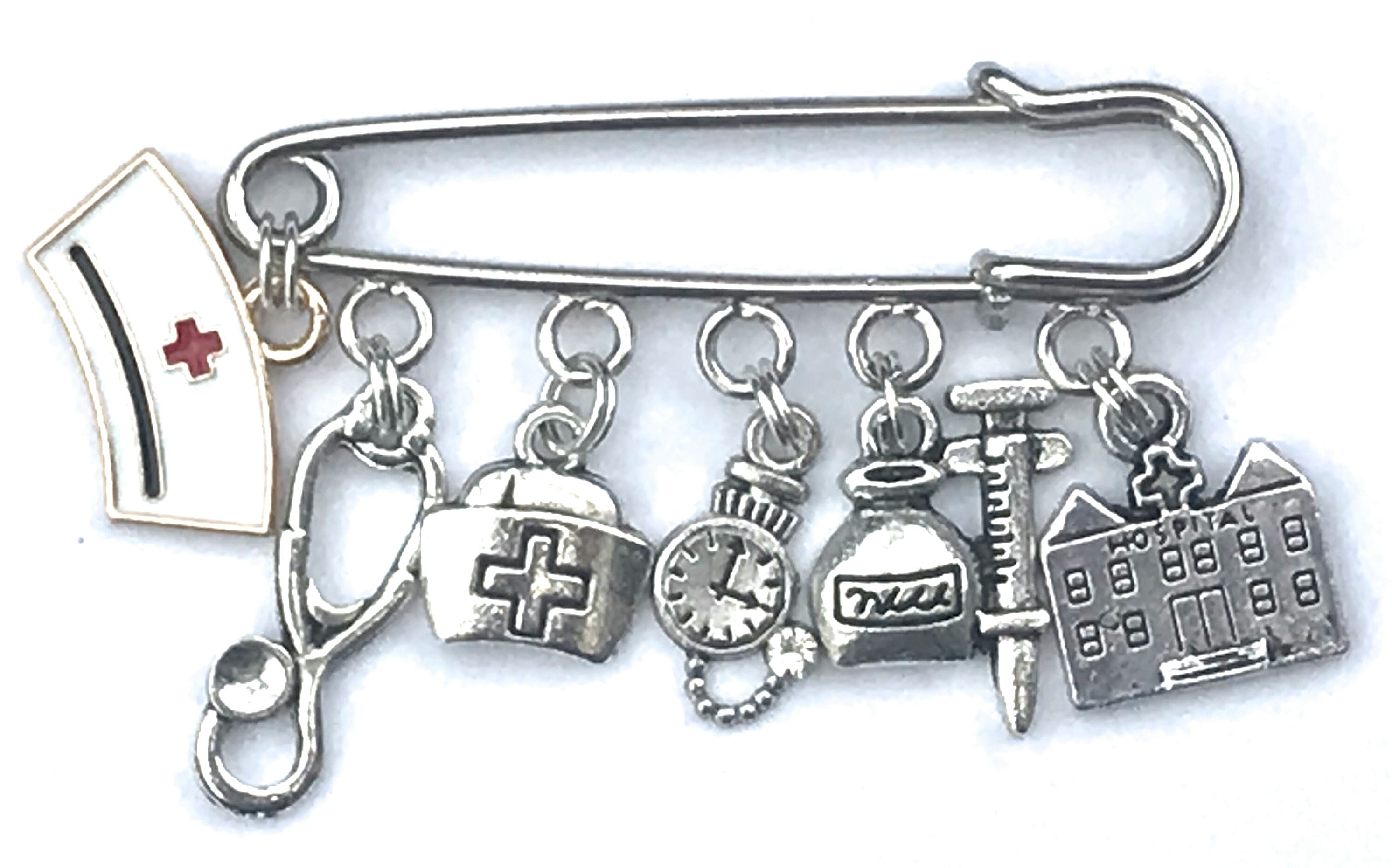 Nurse Charm Pin - Design 1 (enamel nurse's cap)
