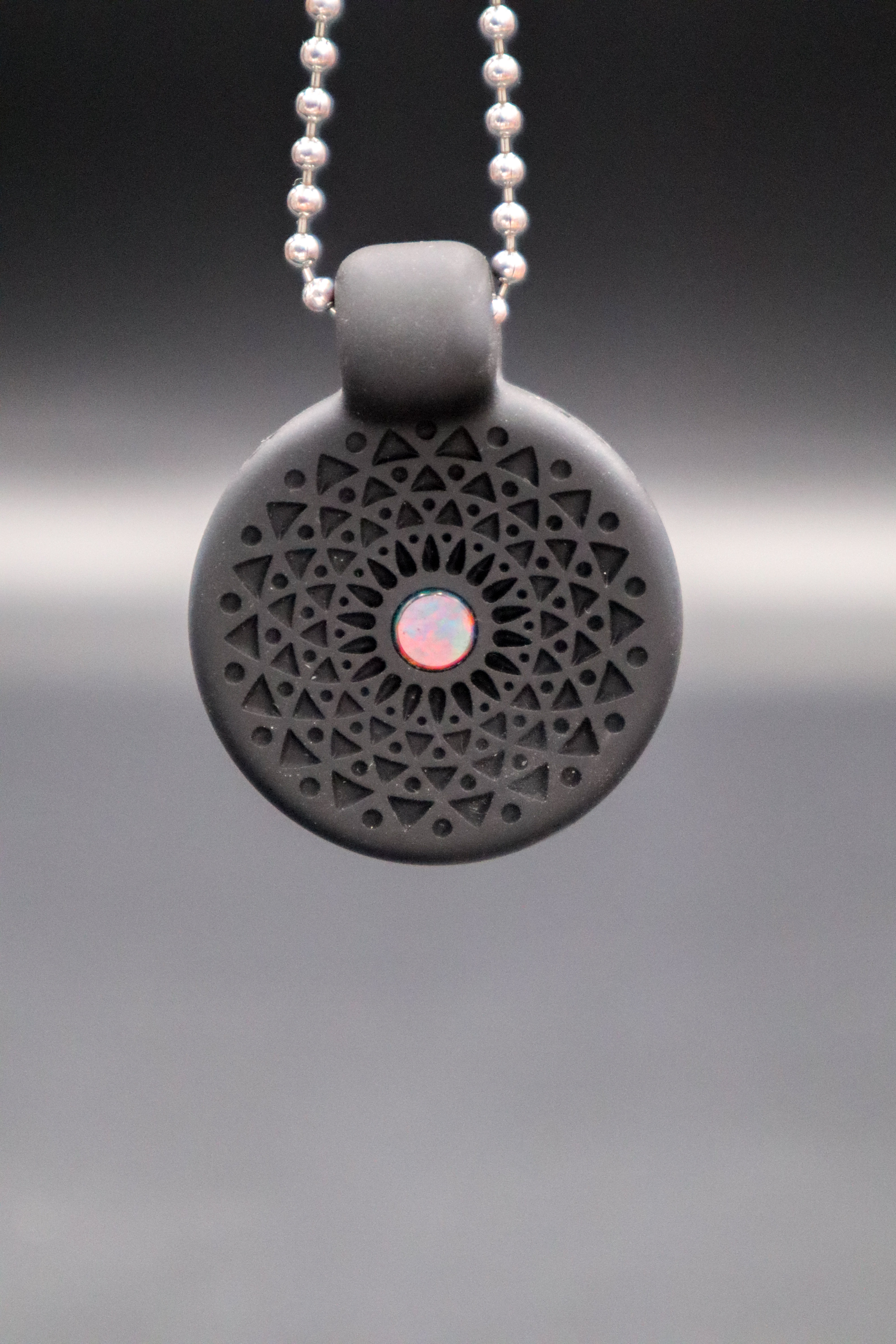 Glass Maze Double Sided Etched Pendant with Opal ‘23