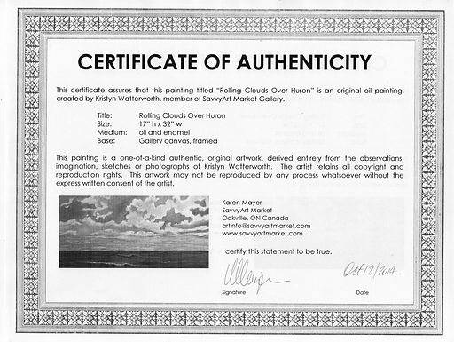 Certificate of Authenticity