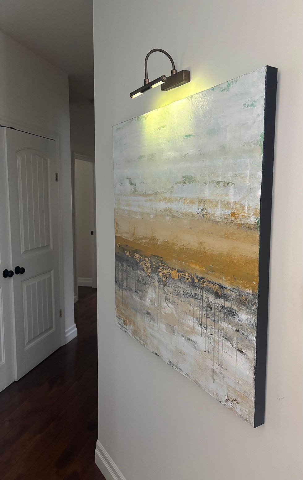gorgeous earthy tones abstract in hallway