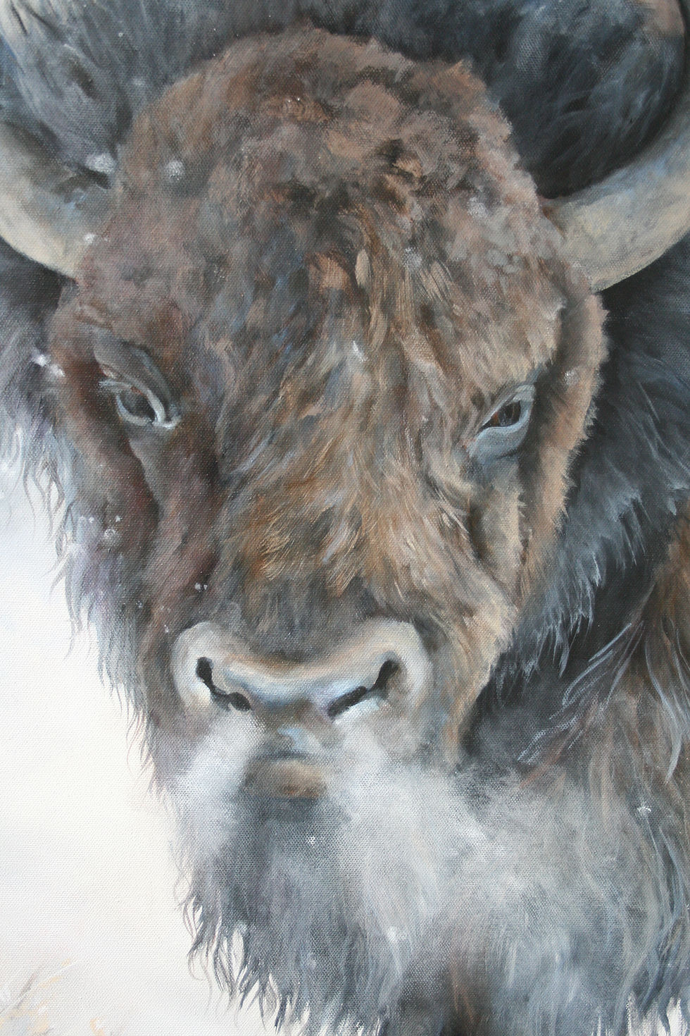 Thumbnail: close up details of winter bison painting