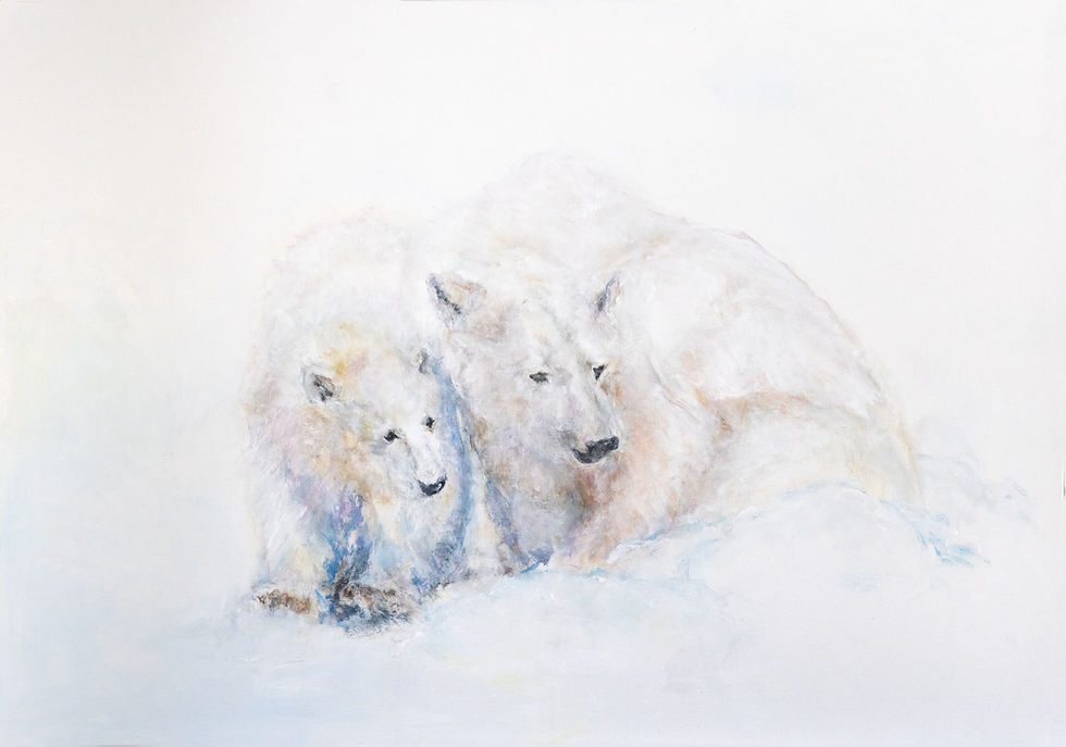 Abstract Polar Bears Front View