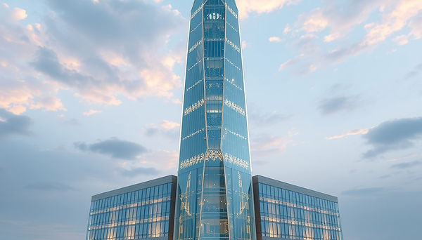 SAMPLE IMAGE BEAUTIFUL BUILDING LABEL 'AL-IHSAN CANADIAN UNIVERSITY' CAMPUS CRYSTAL SKYSCR