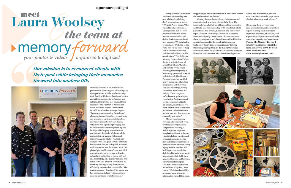 A two page spread from STROLL Magazine for Tarrytown Austin Texas.