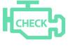 Green Check engine light diagnostics icon