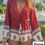Thumbnail: RED V-NECK FOLK PRINT JUMPER