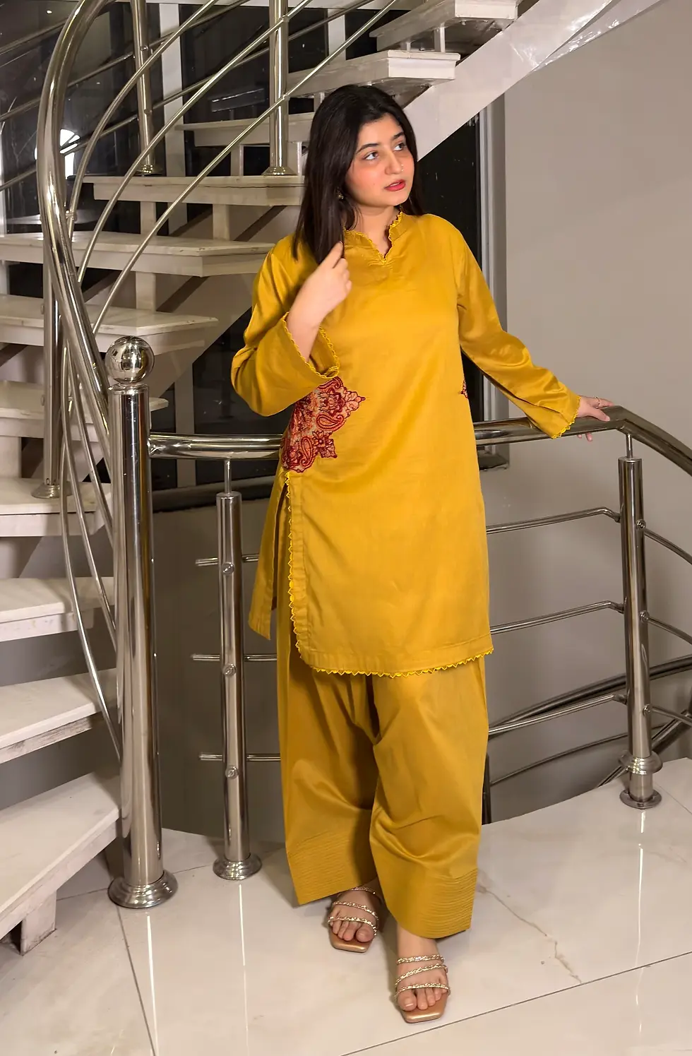 Thumbnail: Mustard 2pcs- Umzay (medium,small)