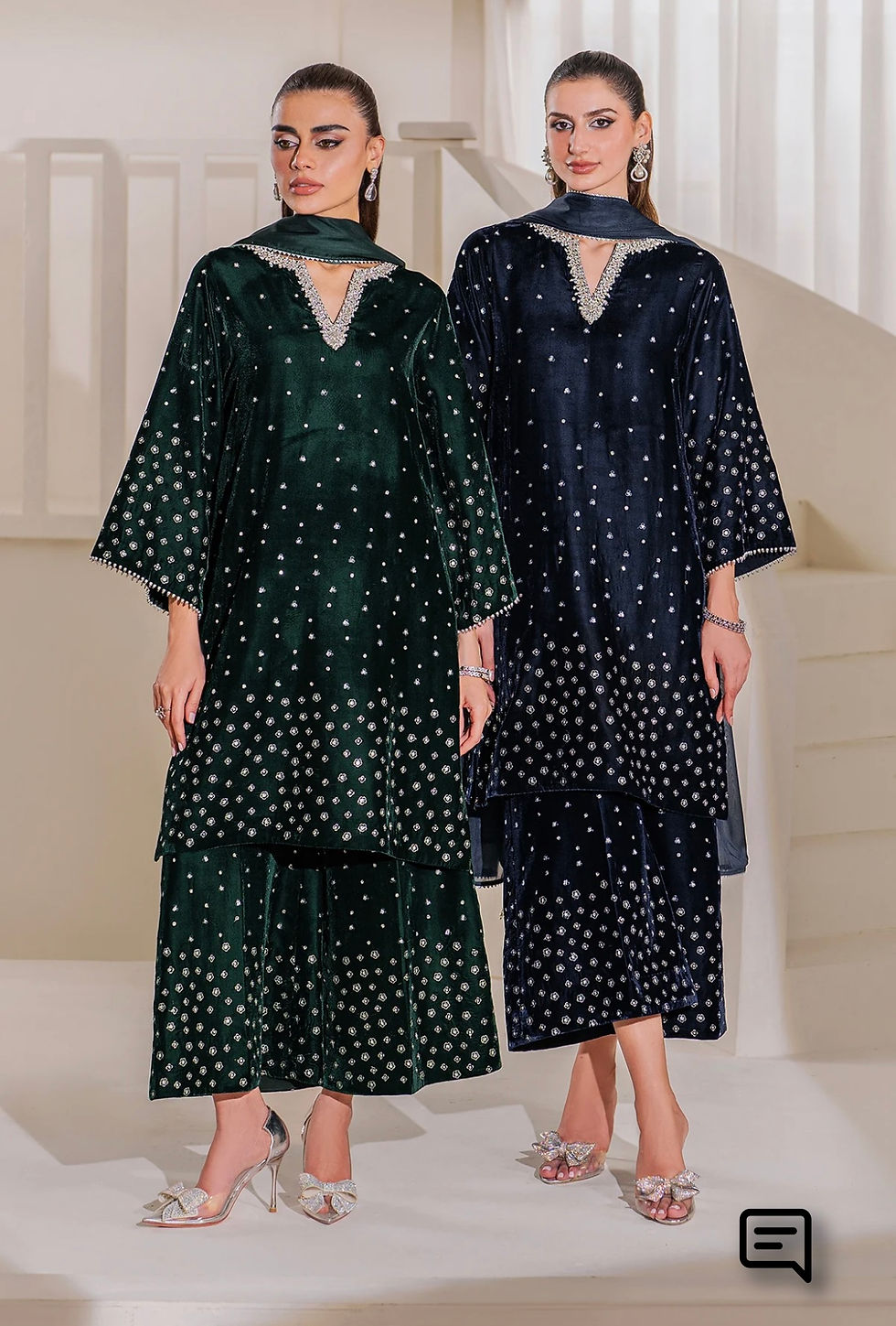 Thumbnail: Green 3pcs- Baroque (large)