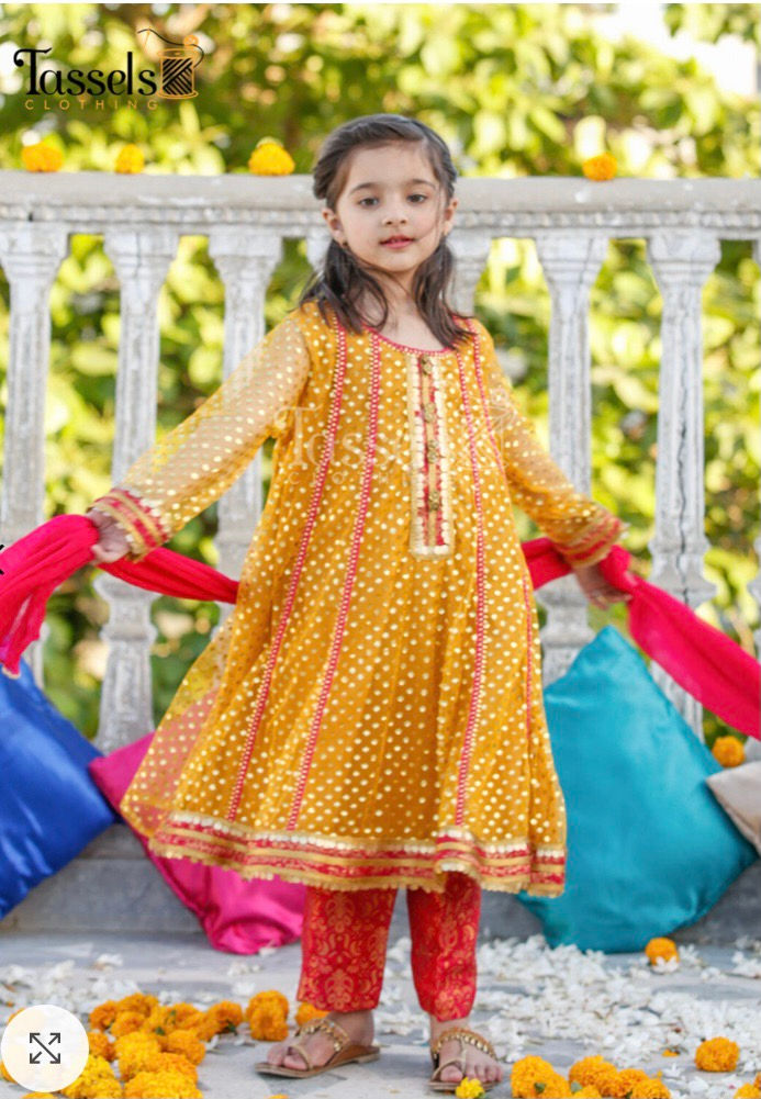 Yellow 3pcs - tassels kids (1,13yr)