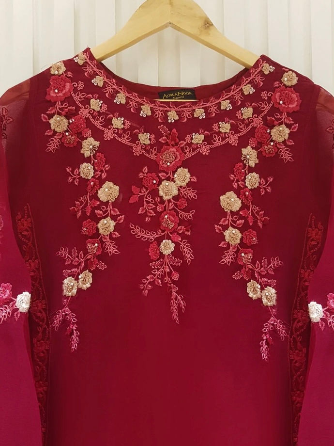 Thumbnail: Maroon 3pcs-Agha noor (Xl)