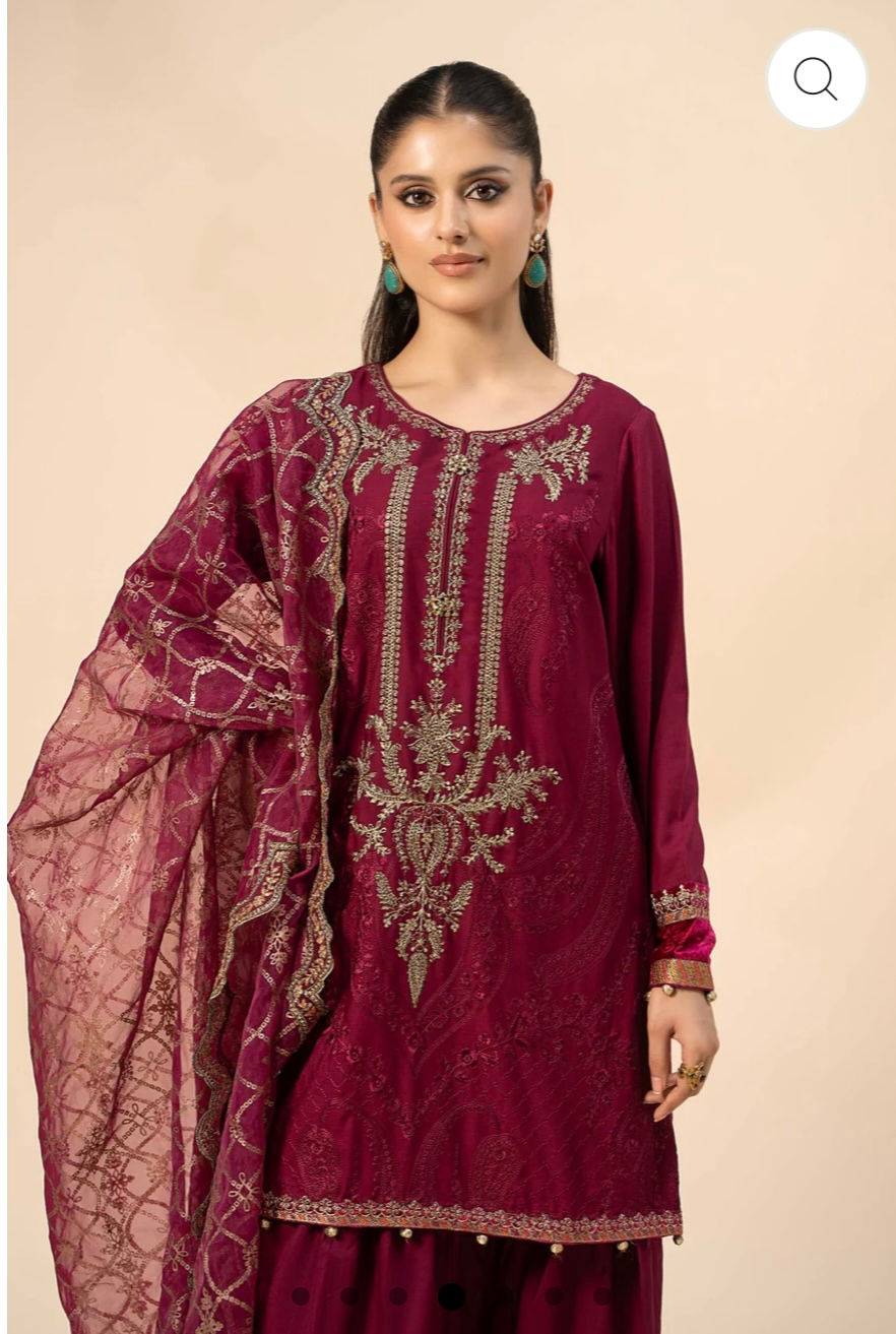 Thumbnail: Maroonish Purple 3pcs- Maria B (large, medium,small)