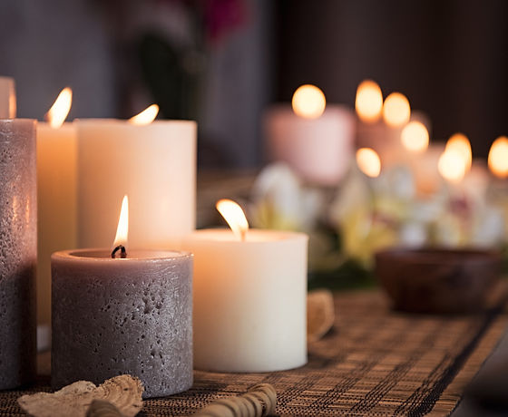 Candles in massage room