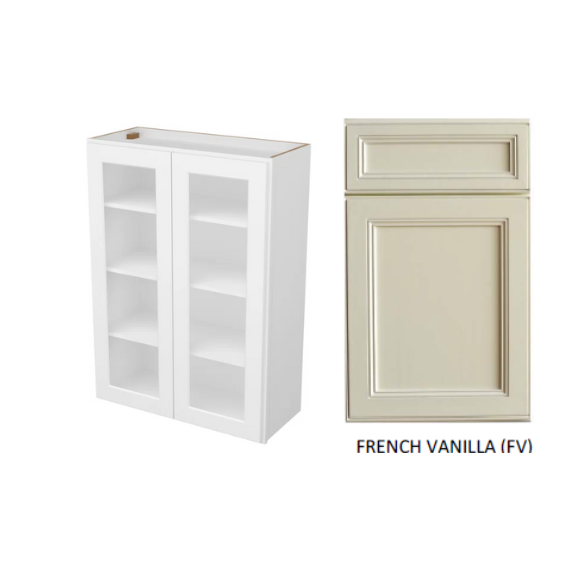 Thumbnail: Solid Wood Plywood Wall Glass Cabinet with Two Doors&Three Wooden Shelves