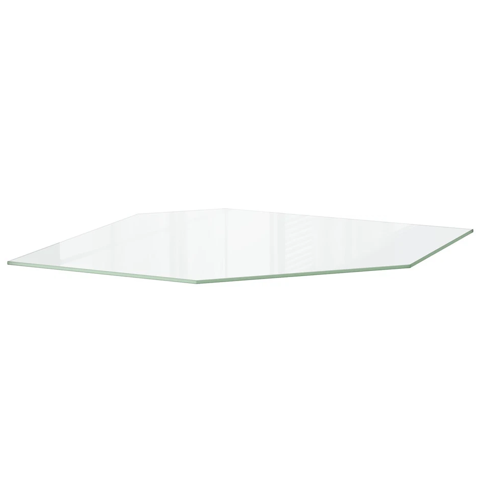 Kitchen Straight Wall Diagonal Glass Cabinet Shelf - Tempered T/B