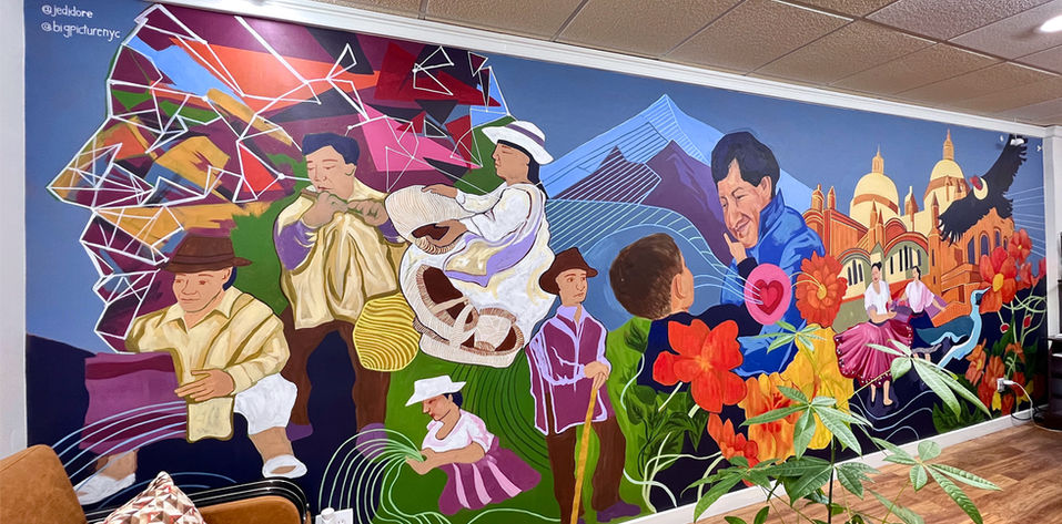 Large scale mural painting by Jedidiah Dore