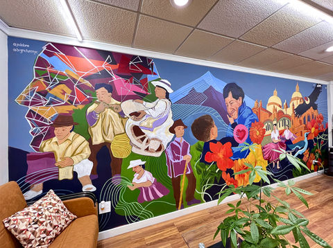 Large scale mural painting by Jedidiah Dore