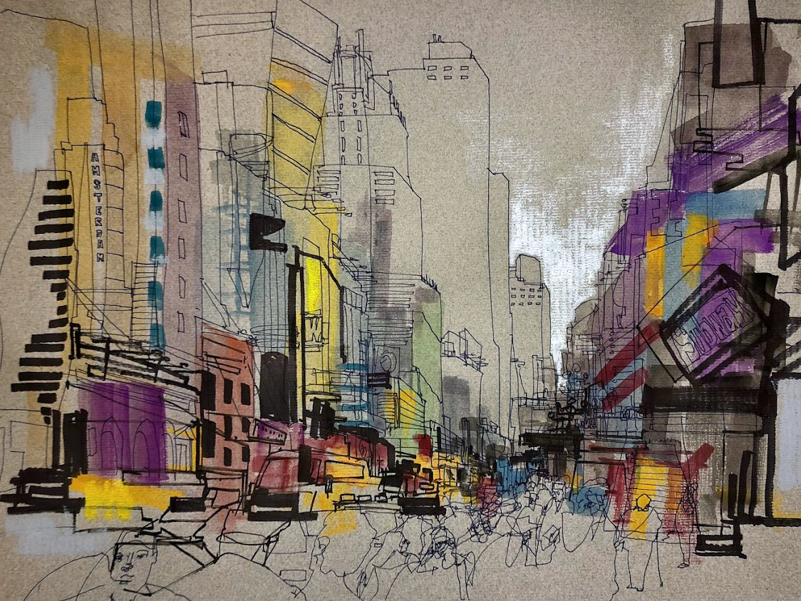 Times Square drawing.
