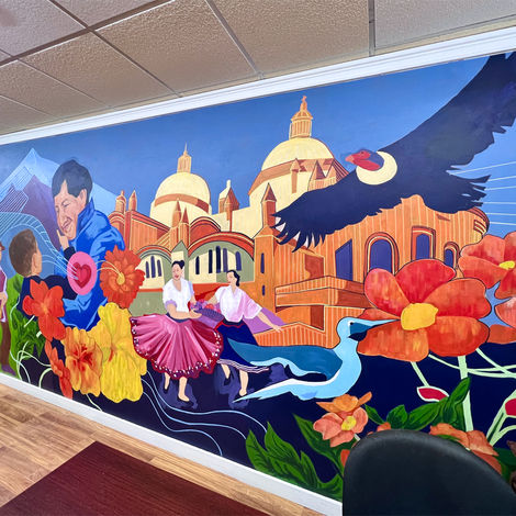 Large scale mural painting by Jedidiah Dore
