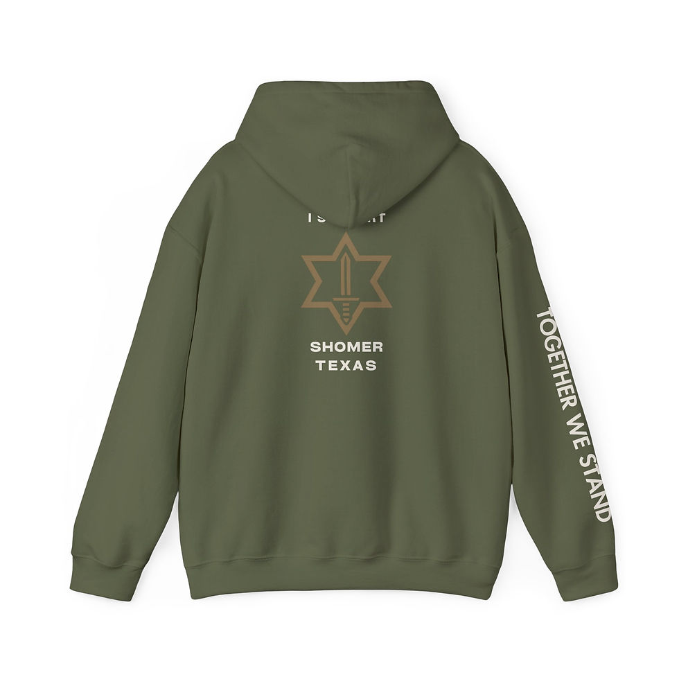 Thumbnail: SHOMER Unisex Hooded Sweatshirt- black\army green