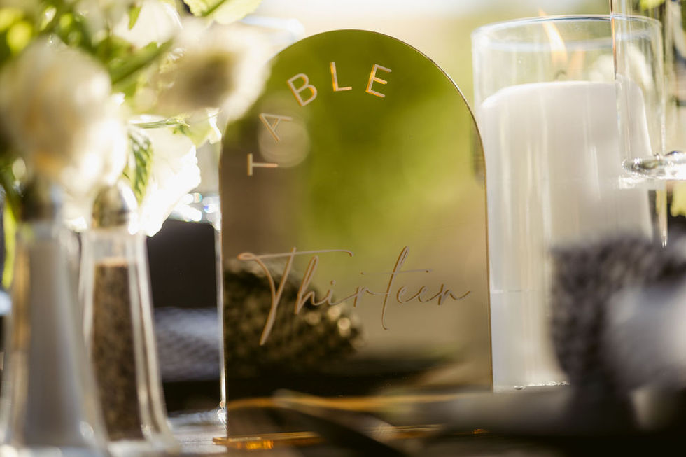a table number that says thirteen on it