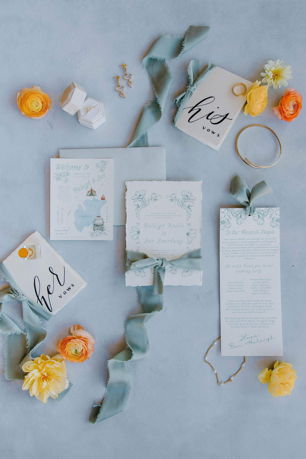 a wedding invitation with the words his vows on it