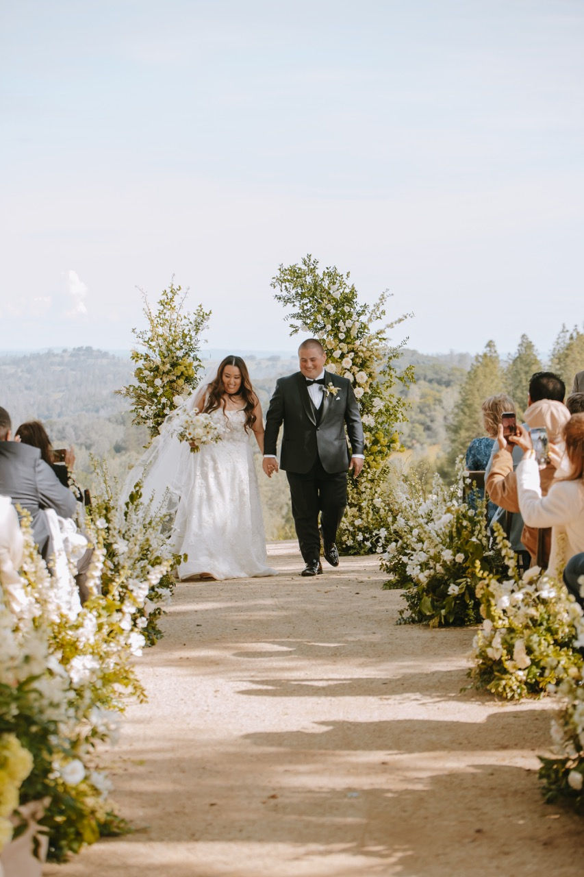 just married at wedding ceremony
