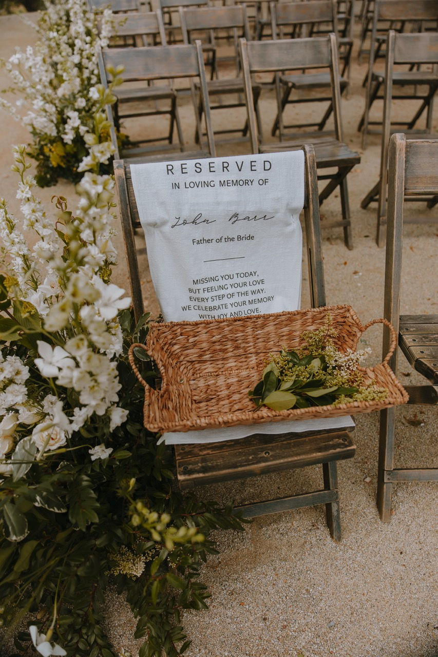 memory chair for wedding ceremony
