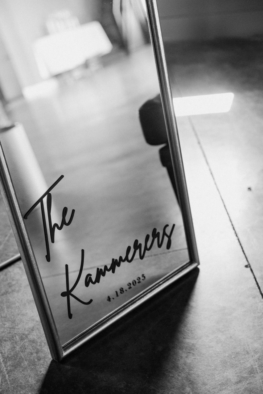 a mirror with the name the kammerers written on it