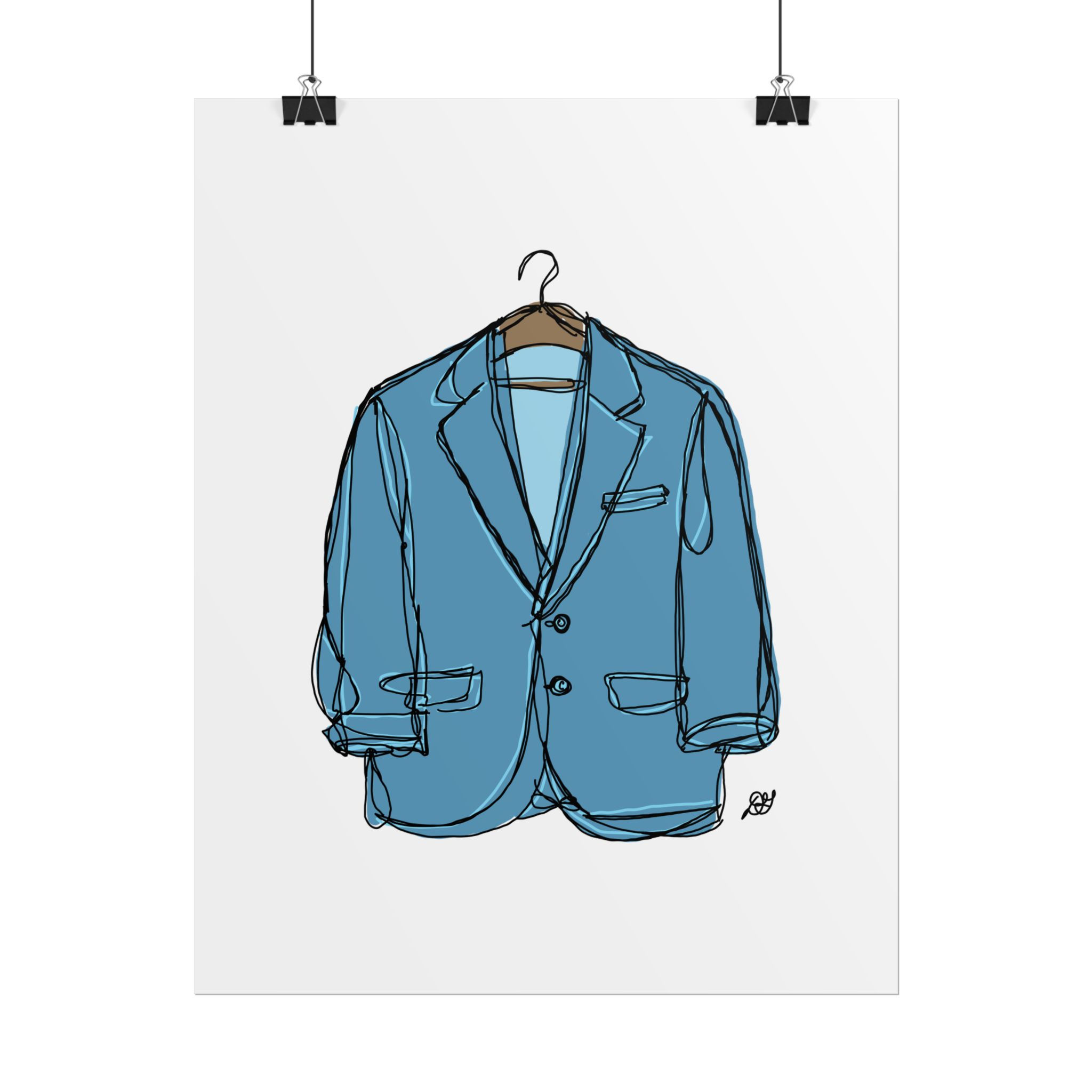 Power Suit – Art Print | Hand-Drawn Line Art | Evil B Creative