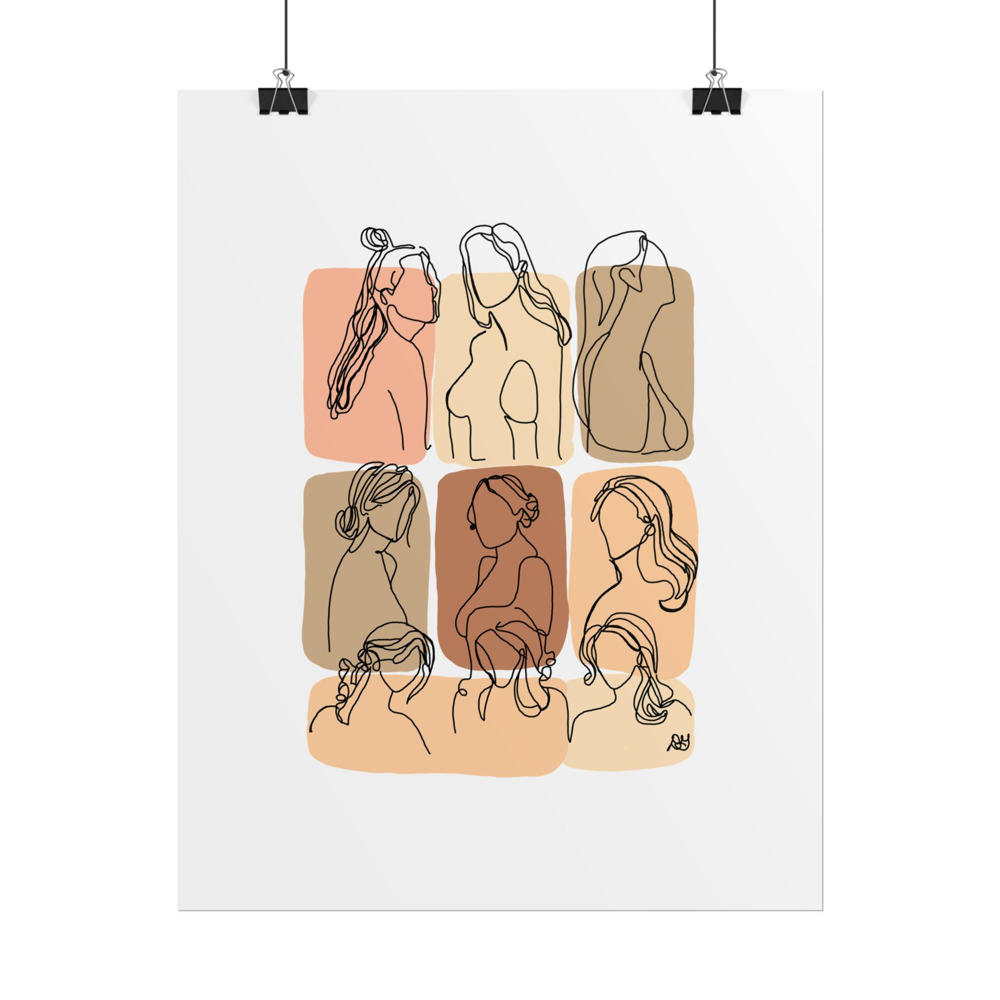 The Women II – Art Print | Hand-Drawn Line Art | Evil B Creative