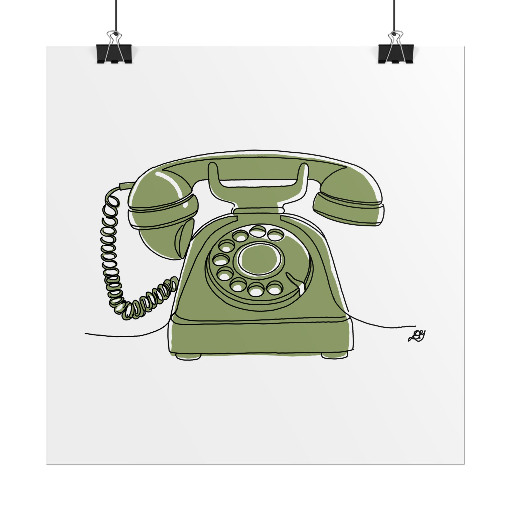 Rotary Phone – Art Print | Hand-Drawn Line Art | Evil B Creative