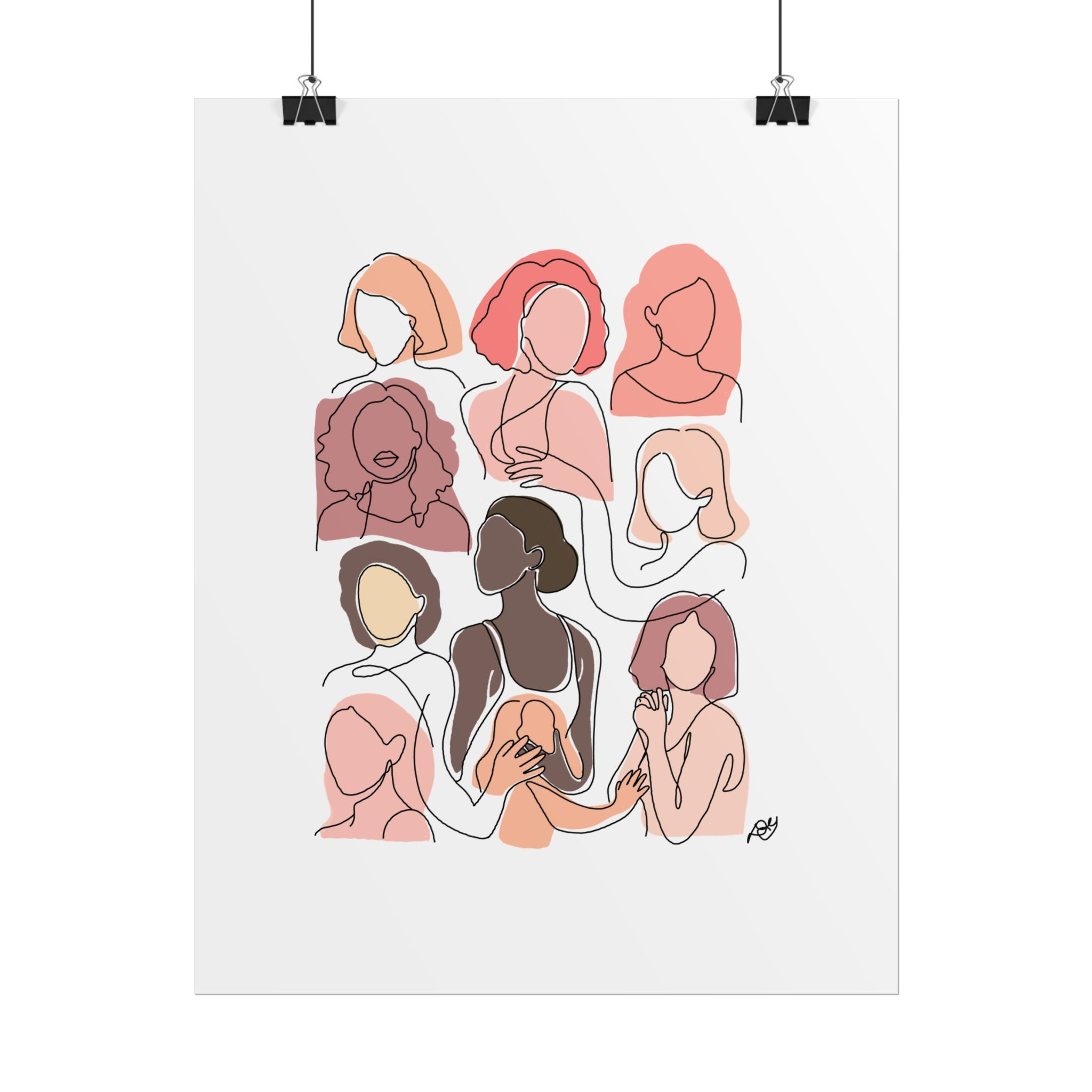 The Women IV – Art Print | Hand-Drawn Line Art | Evil B Creative