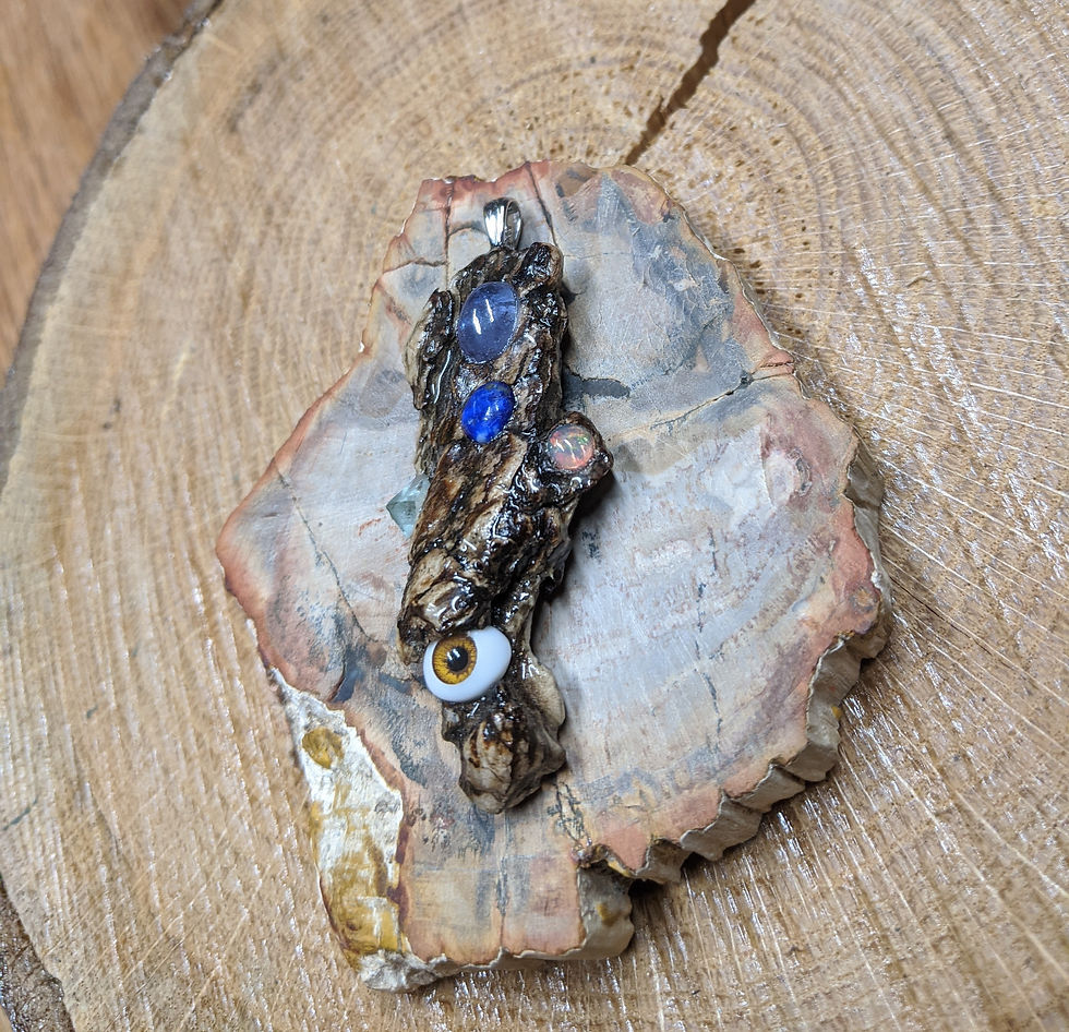 Thumbnail: Crystal Forrest Wood Wrap Pendant