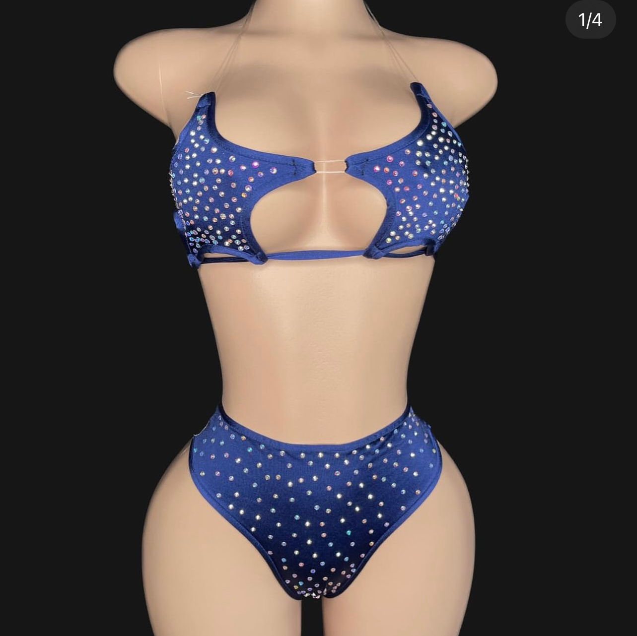 Royal Blue Star w/ high waisted thong