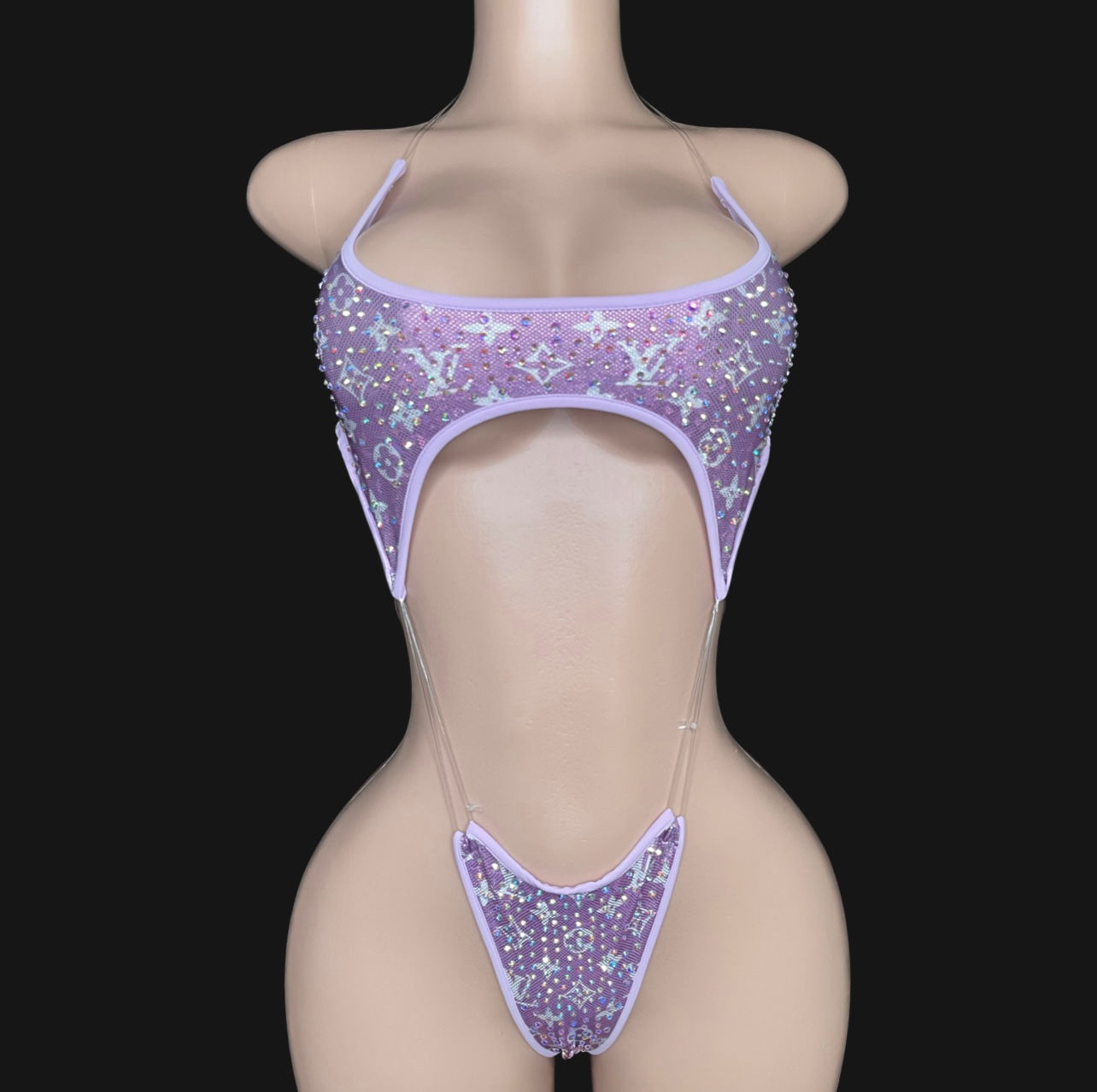 Lavender iridescent designer w/ rhinestones