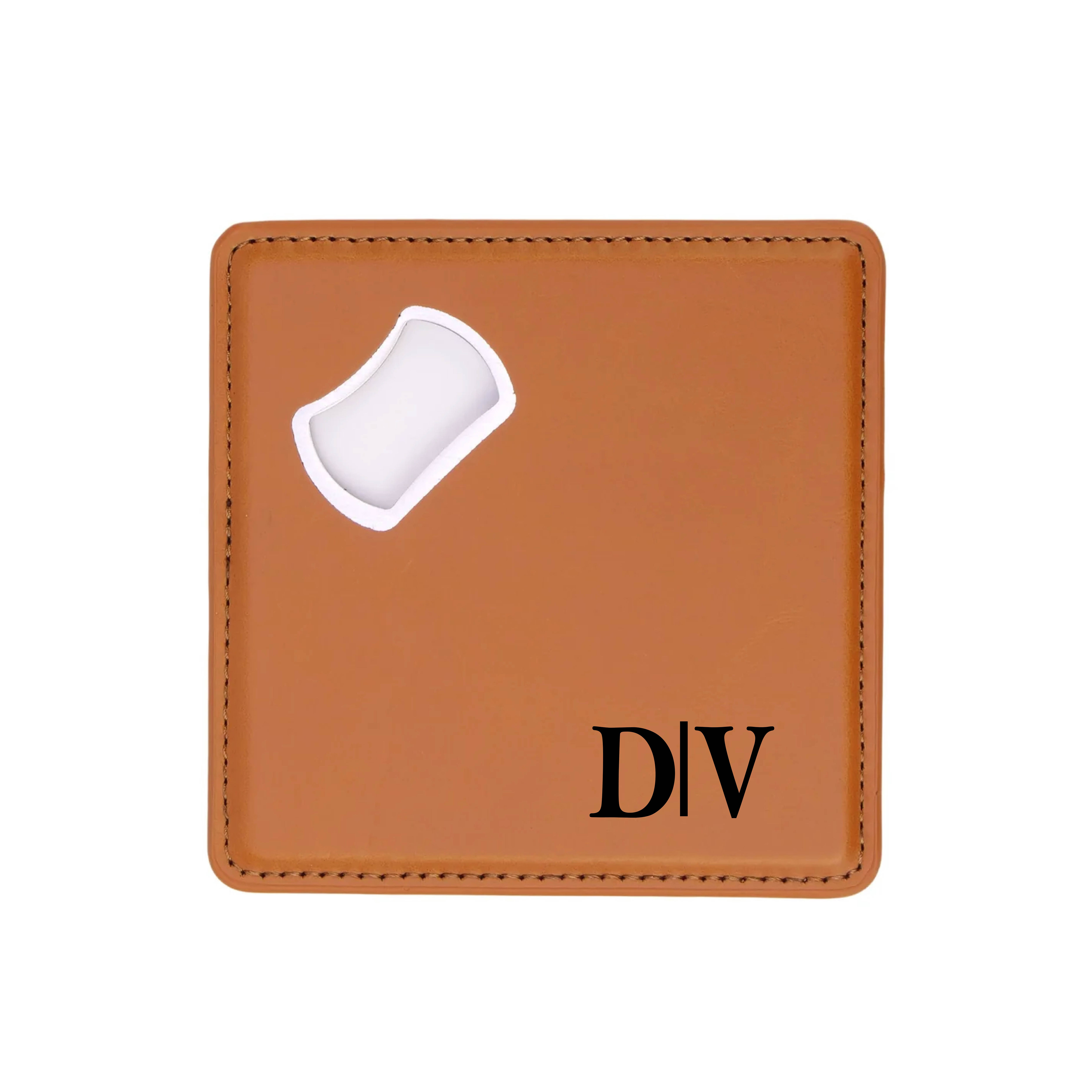 Magnetic Bottle Opener Coaster -Initials