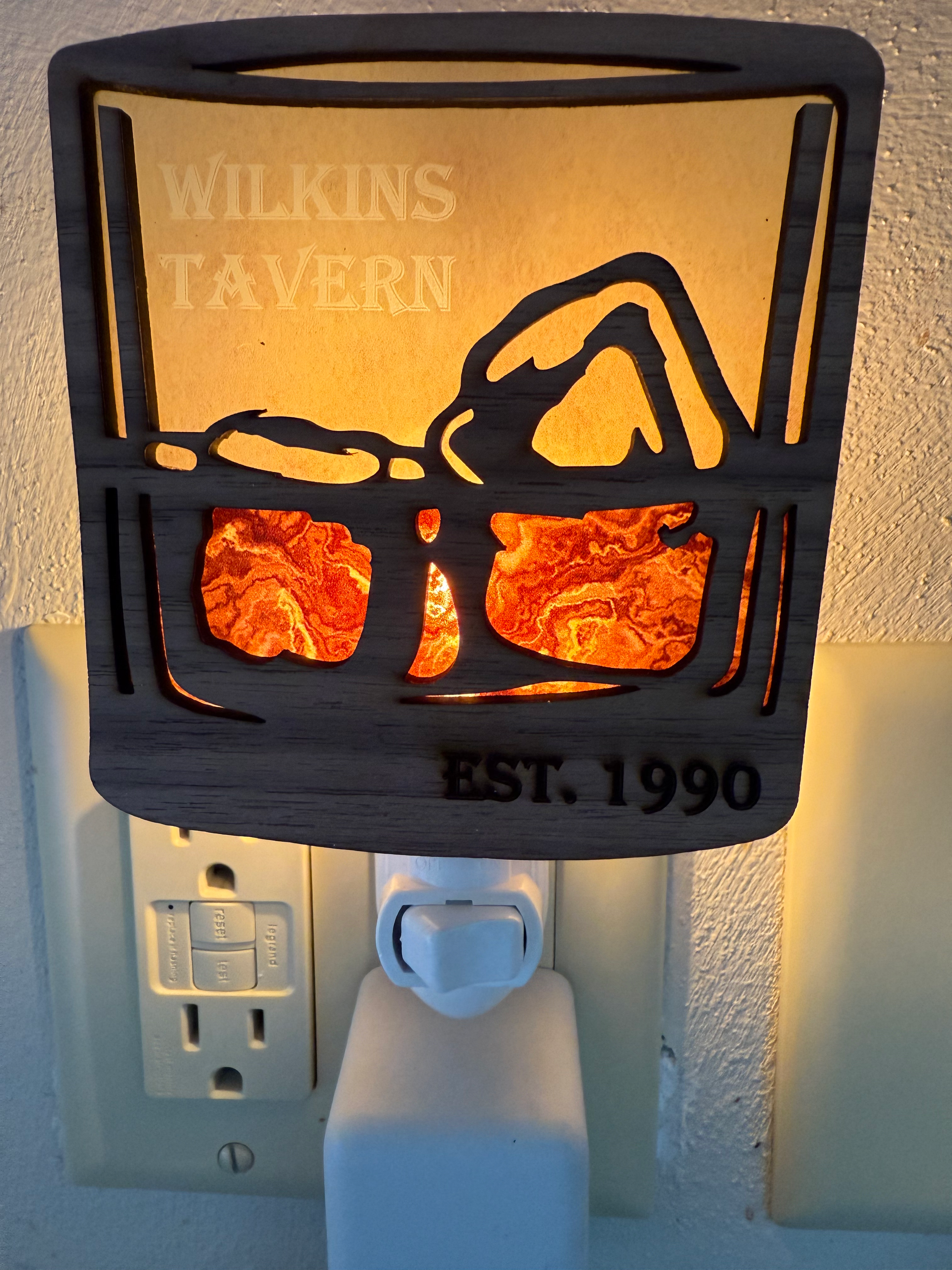 LED Night Light - Bourbon Glass