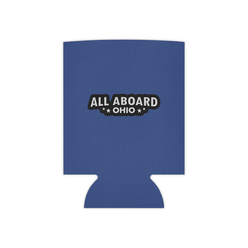 Thumbnail: Go Forth and Ride Trains Can Cooler — All Aboard Ohio Beer Koozie