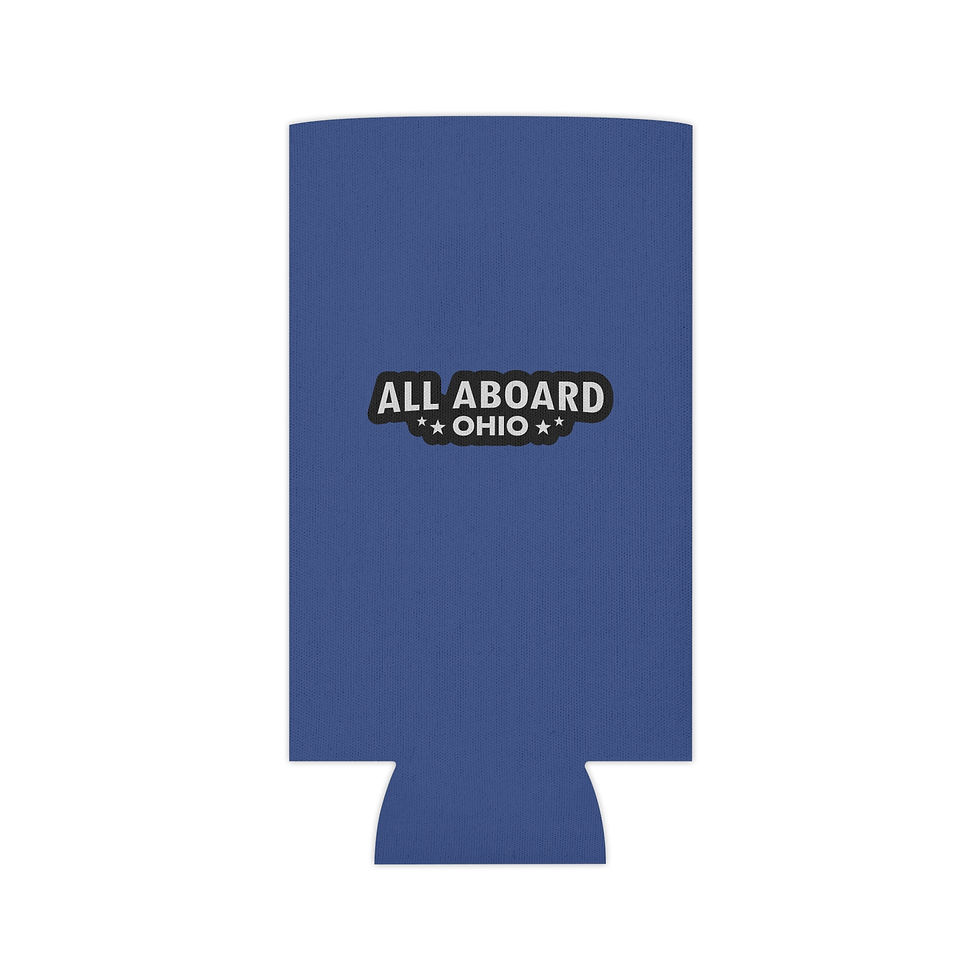 Thumbnail: Go Forth and Ride Trains Can Cooler — All Aboard Ohio Beer Koozie
