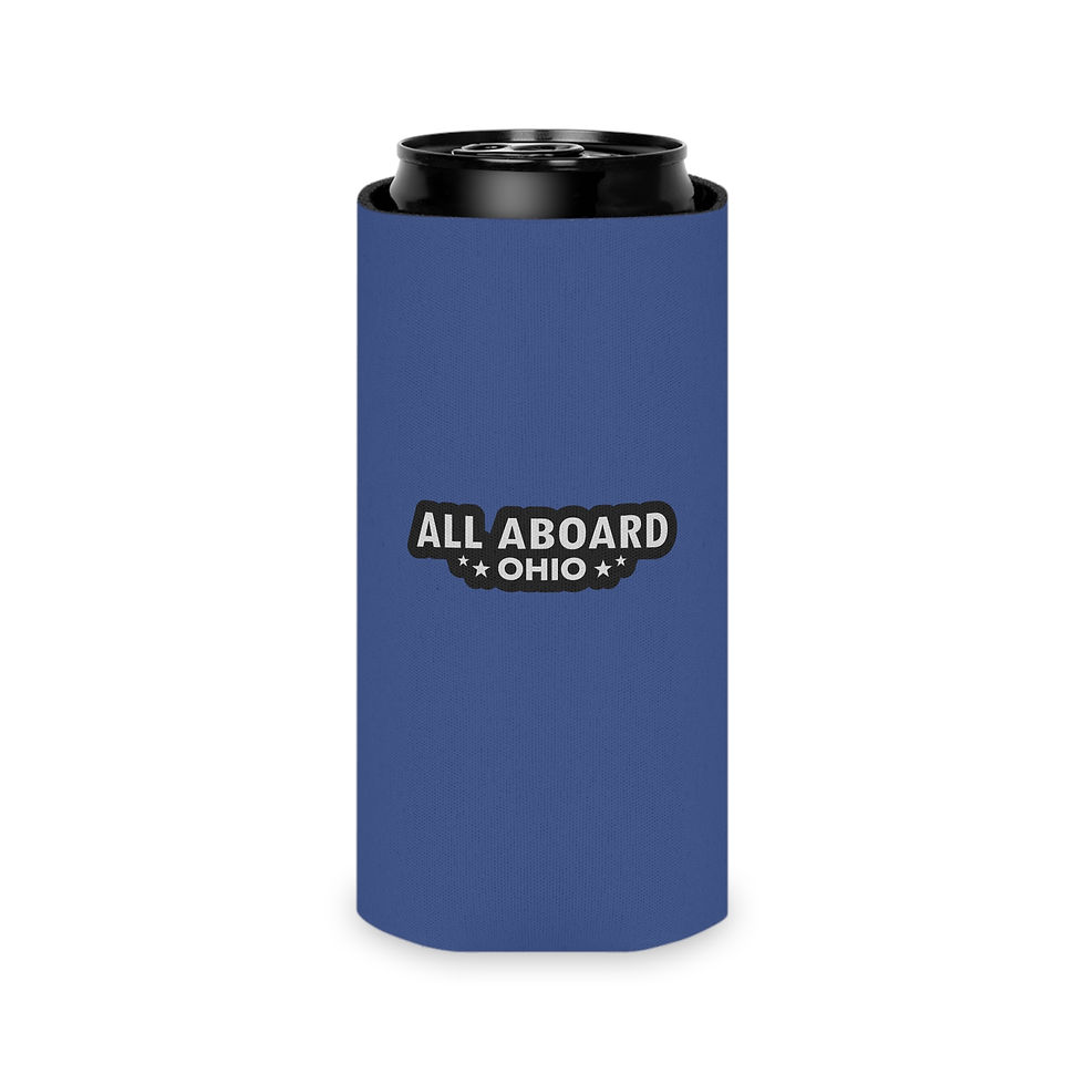 Thumbnail: Go Forth and Ride Trains Can Cooler — All Aboard Ohio Beer Koozie