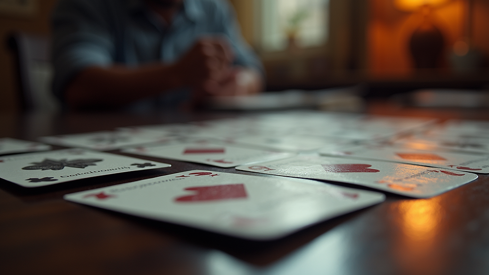 Close-up view of a Flesh and Blood card game in action