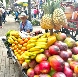 A fruit seller's offerings in Cartagena, Colombia