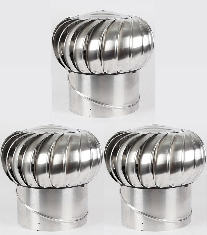 3 x Metallic Finish Whirlybirds + Install