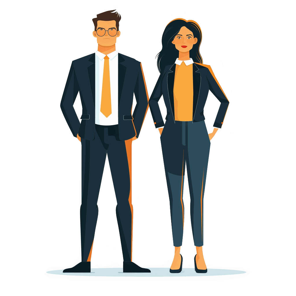 male and female professionals in corporate atire - such as accoutnants _ bankers _ executi