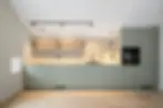 mismatched kitchen cabinets sage green lower open shelving upper white small kitchen ideas 2026