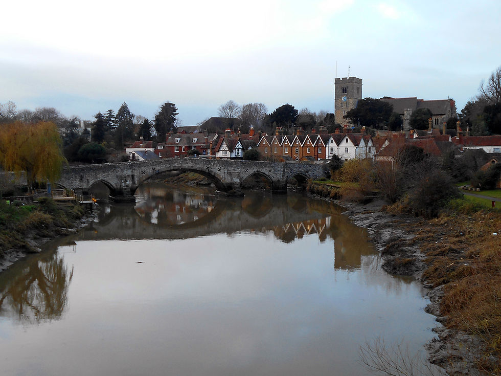 Aylesford village and River Medway, Kent